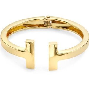 Formal Modern T Cuff Bracelet Bangle Silver | Gold